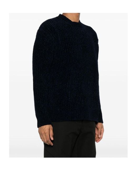 Junya Watanabe Blue Crewneck Knitted Jumper for men