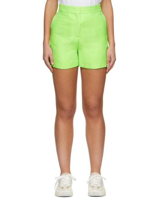 MSGM Green Viscose Shorts