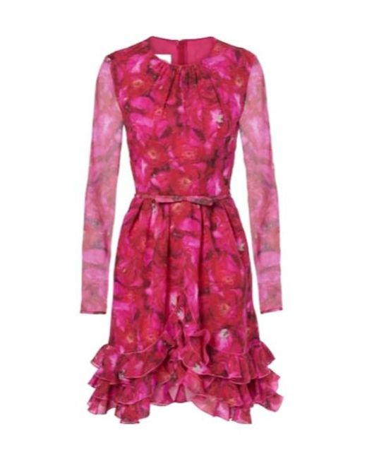 Giambattista Valli Pink Rose Mania Silk Georgette Minidress