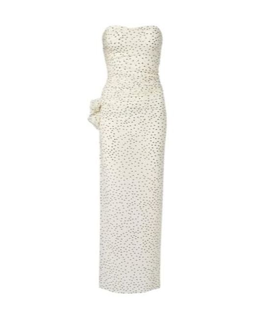 Magda Butrym White Floral Applique Dress