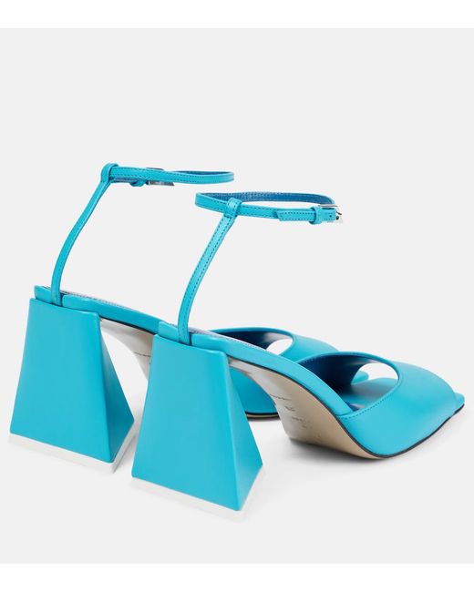 The Attico Blue Piper 85 Leather Sandals