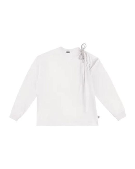Area White Crystal-Knot Cut-Out T-Shirt