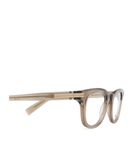 Zegna Metallic Square Frame Glasses for men