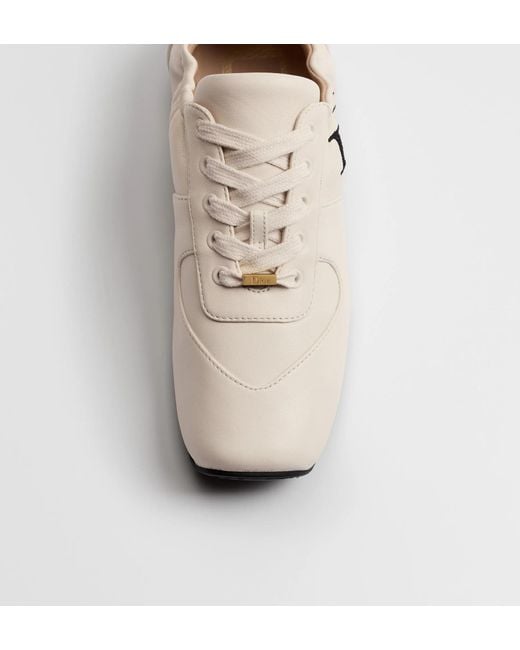 Dior White Lace-Up Sneakers