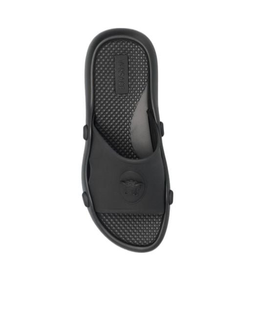 Versace Black Medusa-Plaque Slides for men