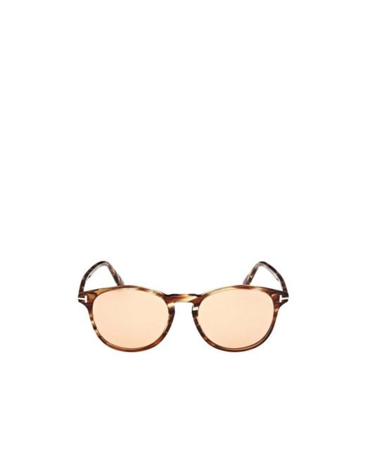 Tom Ford Natural Eyewear Lewis Round Frame Sunglasses for men