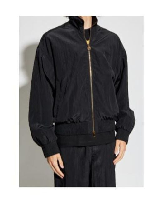 Versace Blue Logo-Embroidered Ribbed-Cuff Bomber Jacket for men