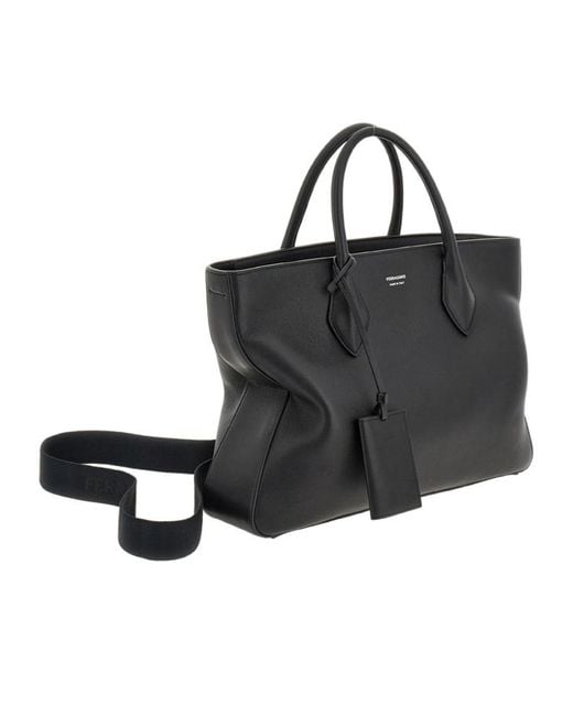 Ferragamo Black Monogram Structured Leather Tote Bag for men