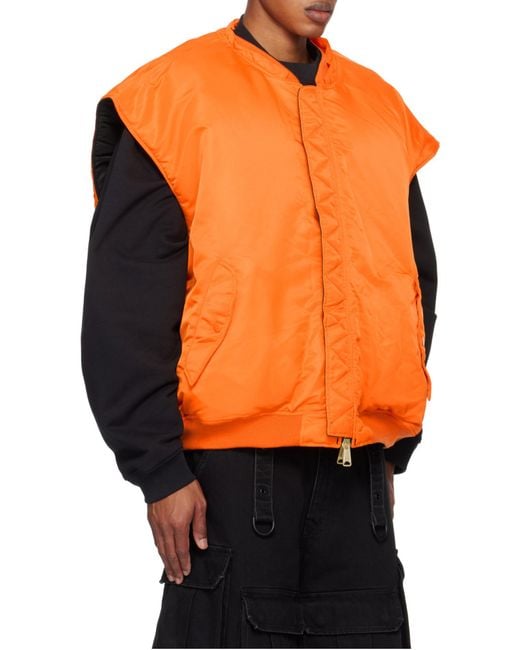 Vetements Black Zip-Up Quilted Vest for men
