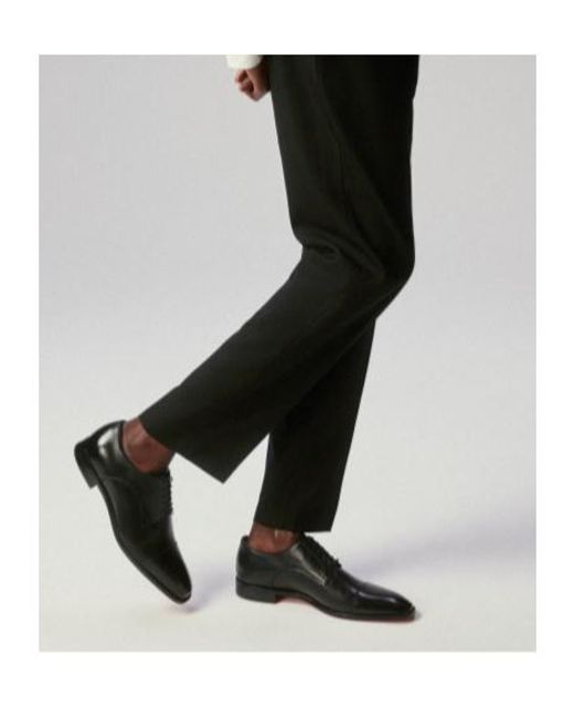 Christian Louboutin Black Almond Toe Lace-Up Shoes for men