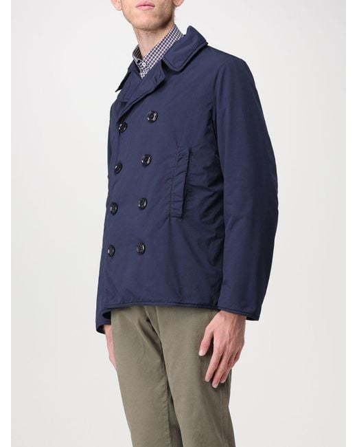 Aspesi Blue Double-Breasted Lapel Casual Jacket for men