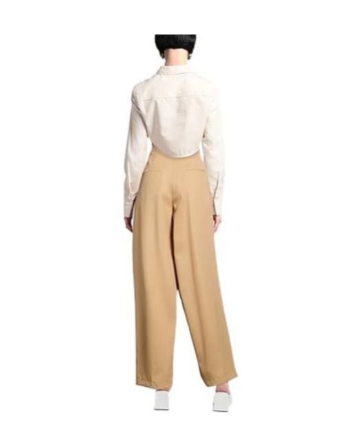 Marni Natural High Waist Loose Wool Pants