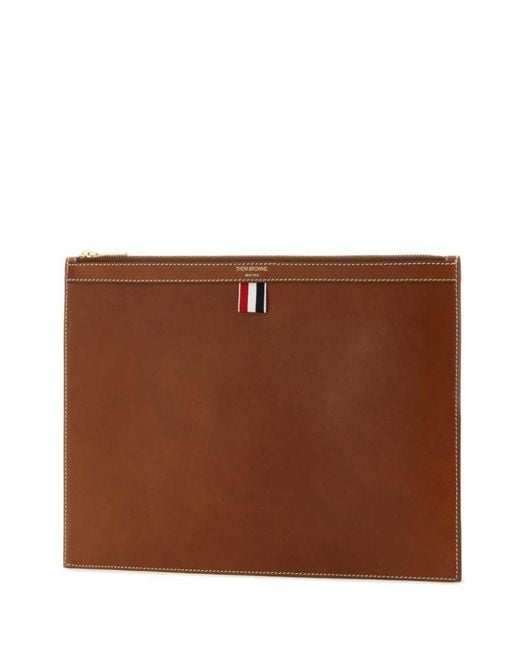 Thom Browne Brown 4-Bar Document Holder for men