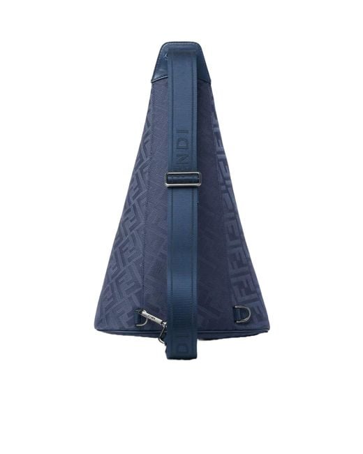 Fendi Blue Ff Cono Large Backpack for men