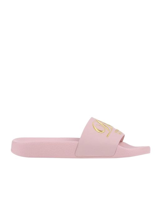 Dolce & Gabbana Pink Print Slides
