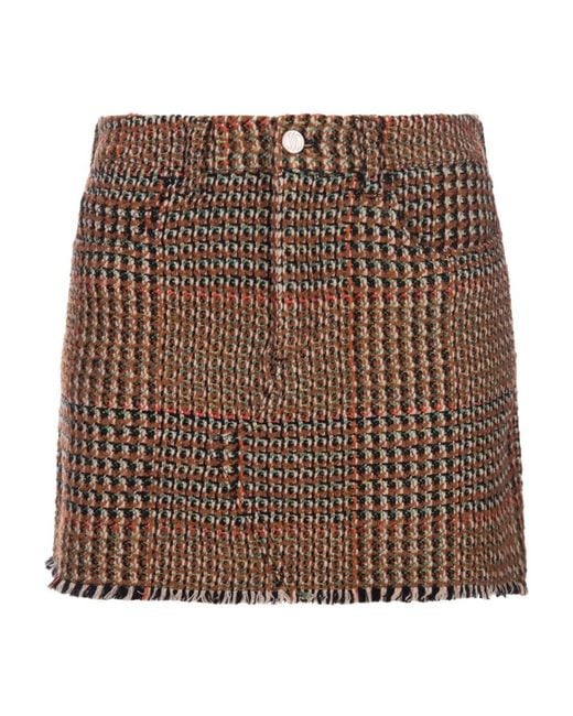 Stella McCartney Brown Tweed Mini Skirt