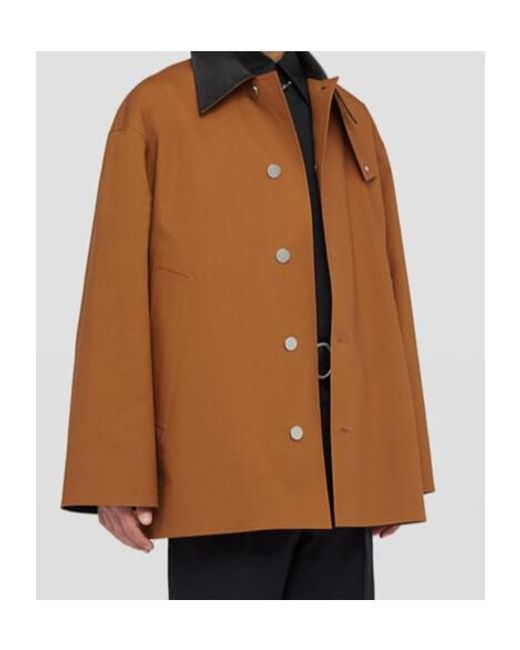 Jil Sander Brown Lightweight Caban Coat for men