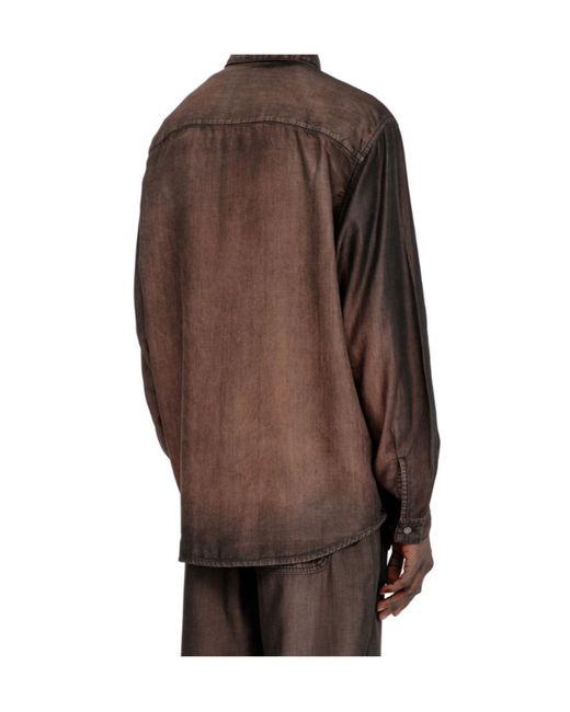 DIESEL Brown D-Simply-S16 Ombre-Effect Denim Shirt for men