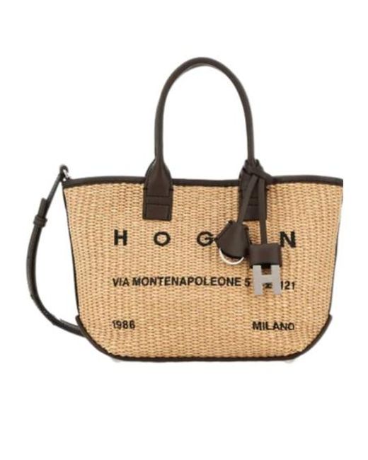 Hogan Natural Script Mini Shopping Bag
