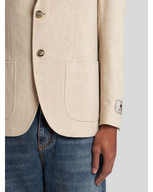 Etro Natural Single-Breasted Tailored Blazer for men