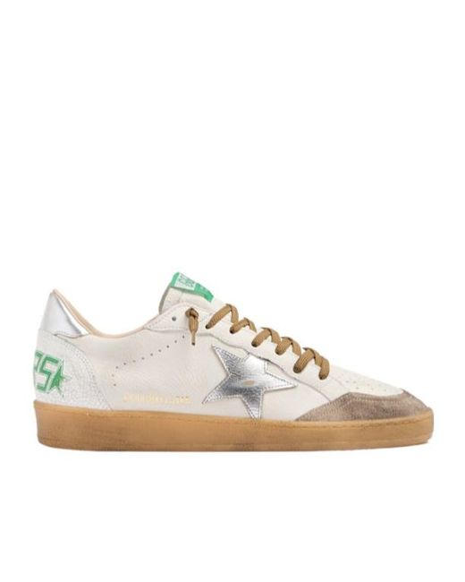 Golden Goose Deluxe Brand White Ballstar Laminated Leather Sneakers for men