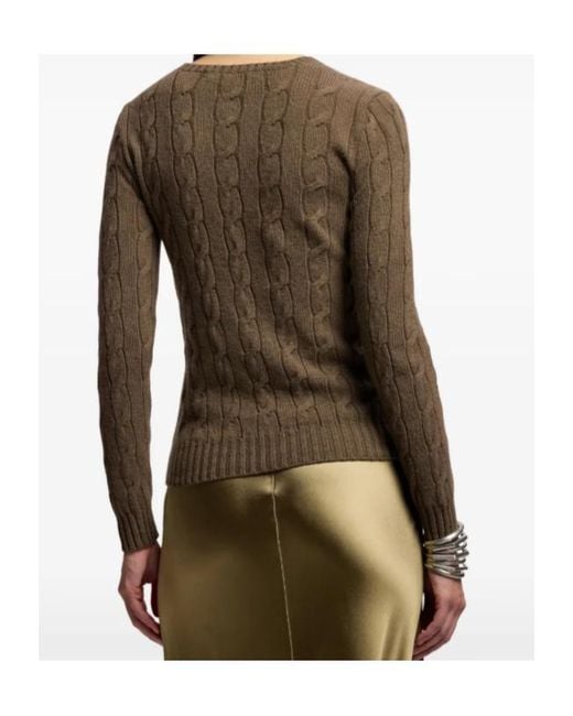 Ralph Lauren Green Cable-Knit Crewneck Jumper