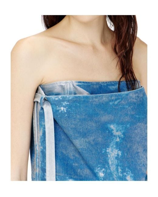 DIESEL Blue De-Sandie-Fsi Tie-Detail Top
