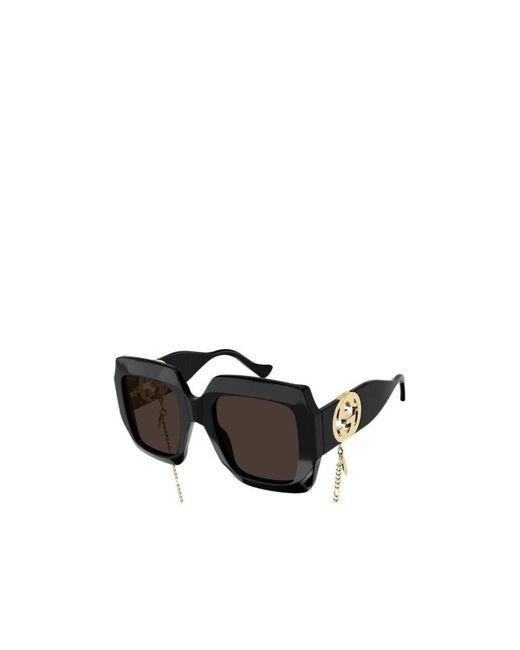 Gucci Black Eyewear Square Frame Sunglasses