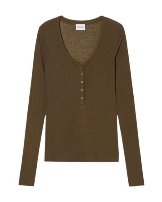 Closed Green Henley Long-Sleeve Top