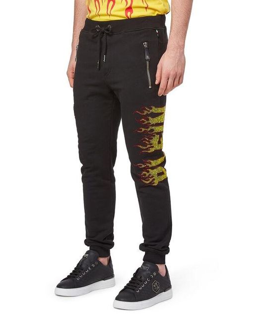 Philipp Plein Blue Plush Sweatpants for men