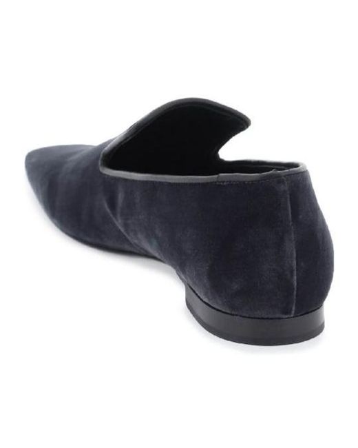 Totême  Blue The Venetian Velvet Loafers