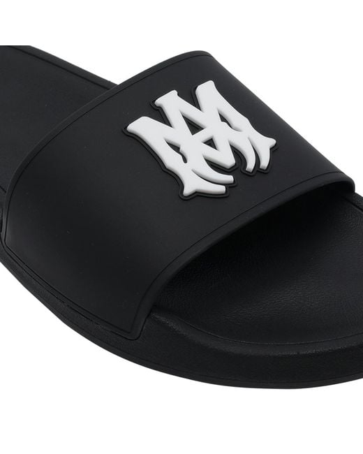 Amiri Black Round-Toe Slippers for men