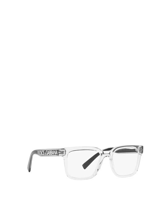 Dolce & Gabbana White Eyewear Square Frame Glasses for men