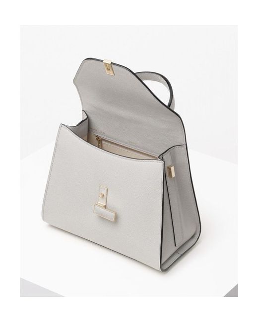 Valextra Blue Iside Medium Top Handle Bag