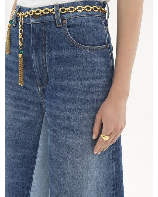 Chloé Blue Patchwork Denim Shorts