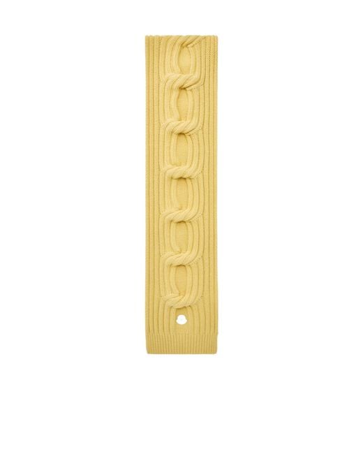 Moncler Metallic Chain Knit Wool Cashmere Scarf