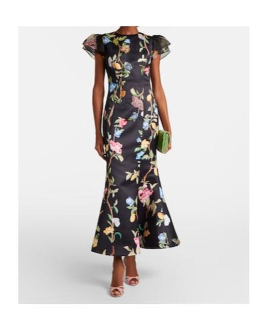 Leo Black Sofia Embellished Floral Maxi Dress