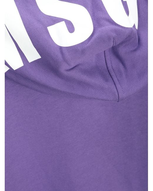 MSGM Purple Drawstring Cotton Hoodie