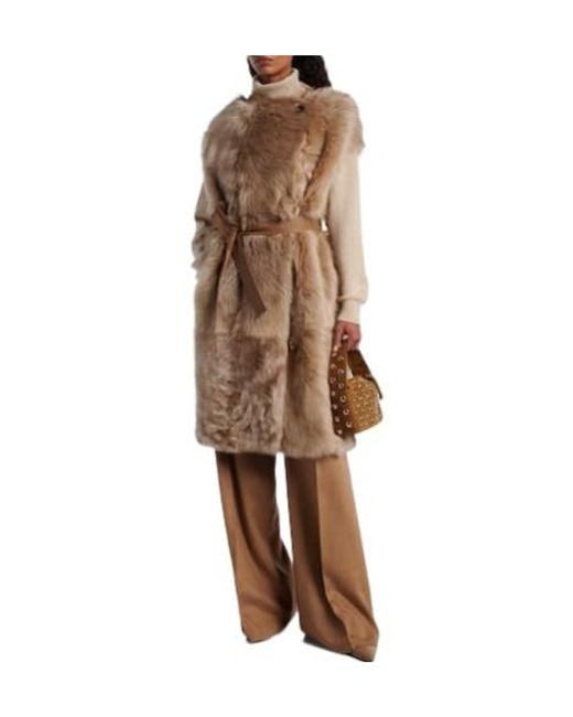 Yves Salomon Brown Reversible Shearling Coat