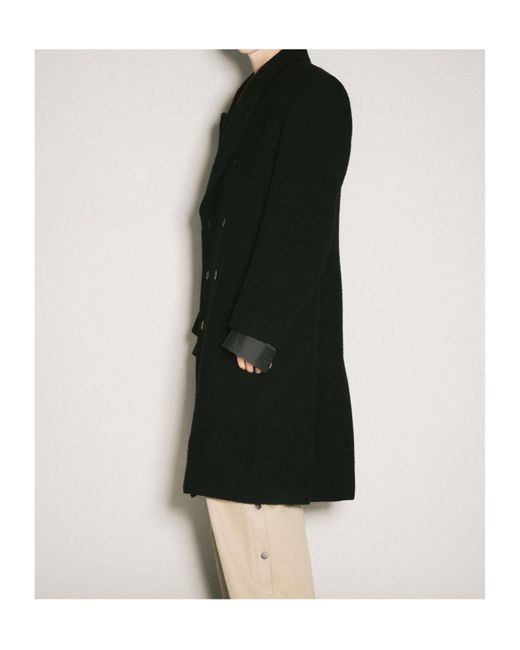 Martine Rose Black Double-Breasted Long Coat for men
