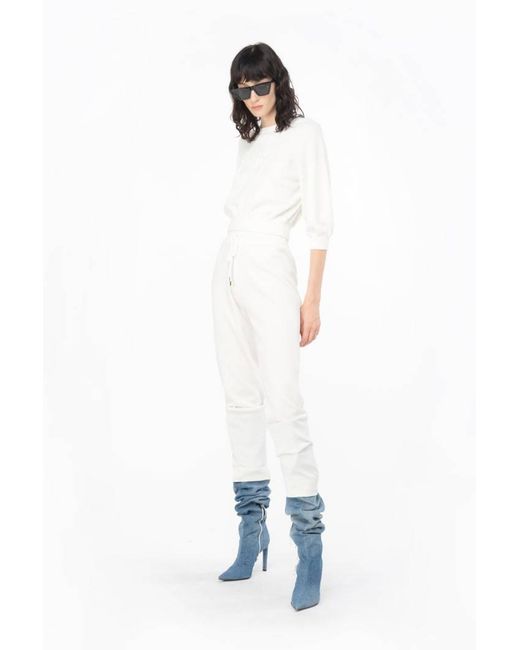 Pinko White Drawstring Fleece Joggers