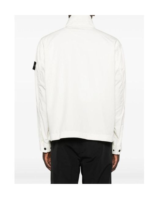 Stone Island White Pocket Zip Jacket for men