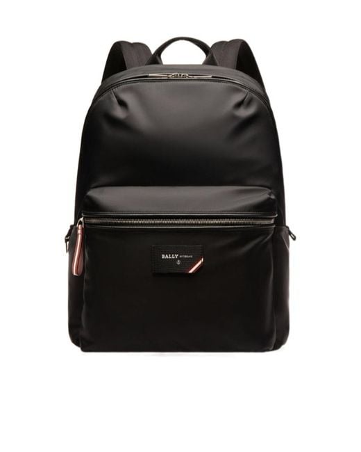 Bally Black Zippered Backpack for men