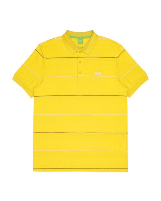 Boss Yellow Logo Details Short-Sleeved Polo Shirt for men