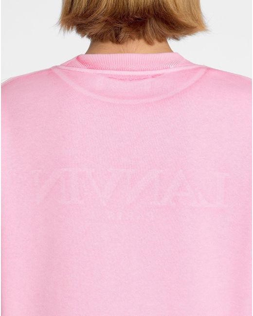 Lanvin Pink Logo Embroidered Crewneck Sweatshirt