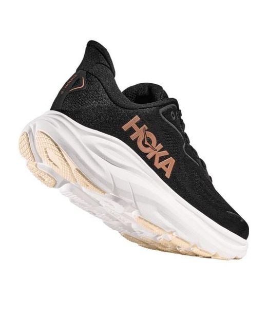 Hoka One One Black Clifton 10 Lace-Up Sneakers