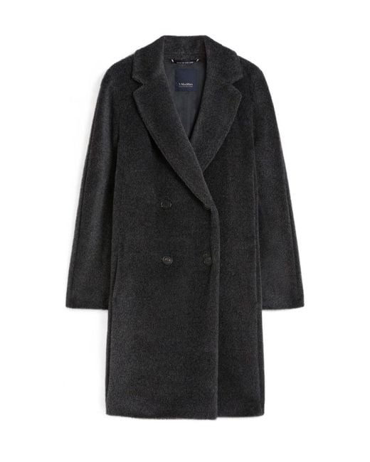 Max Mara Black 'S Roseto Double Breasted Coat