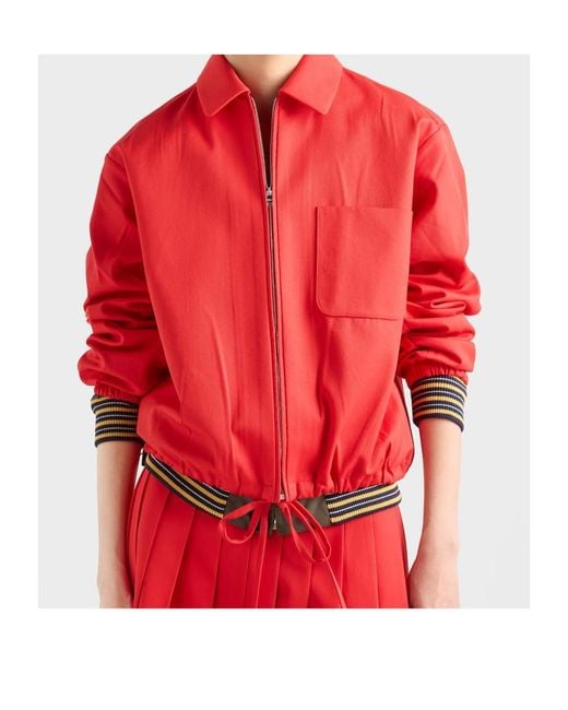Prada Red Gabardine Blouson Jacket