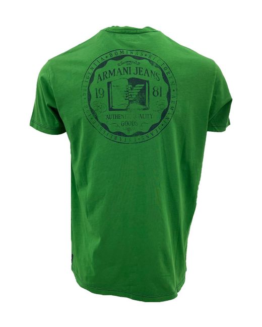 Armani Jeans Green Item O-Neck Short-Sleeved T-Shirt for men