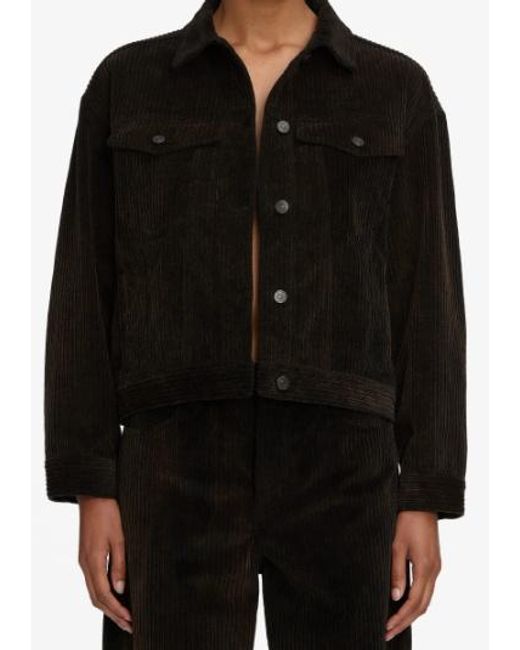 FRAME Black Corduroy Casual Jacket
